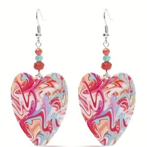 Colorful Heart-Shaped Earrings